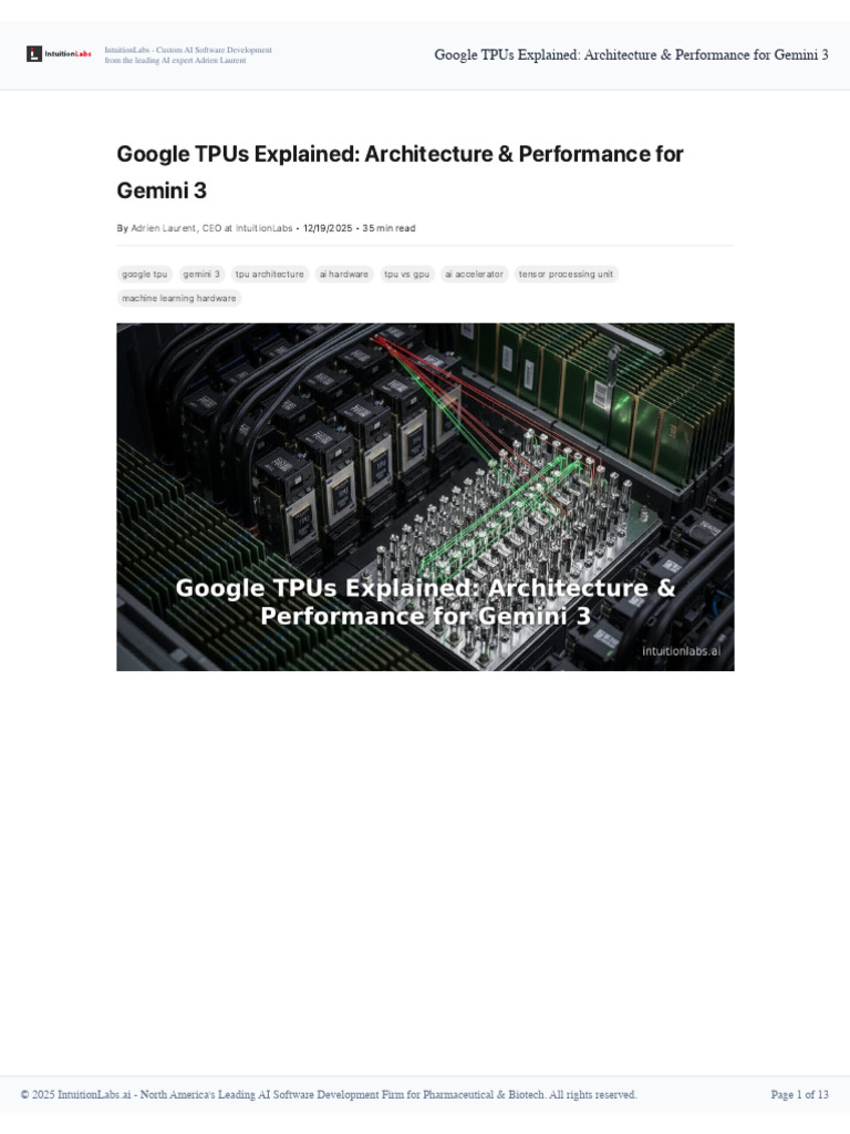 Google TPUs for Gemini 3: Architecture Insights | PDF | Computing ...