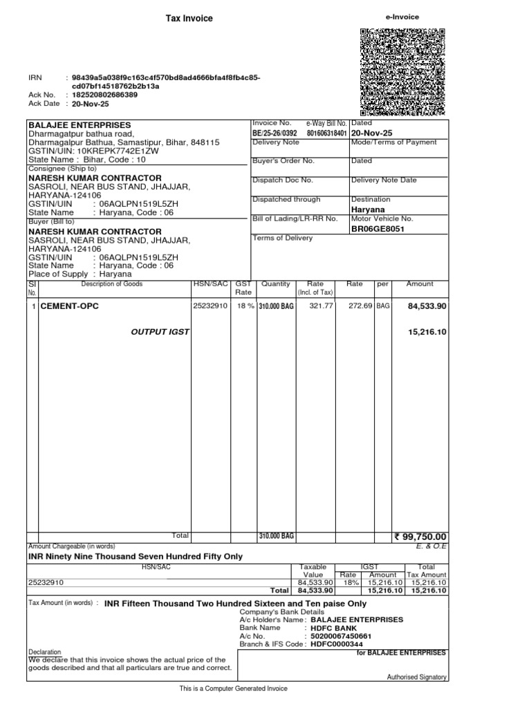 Tax Invoices for Cement Supply | PDF | Invoice | Taxation