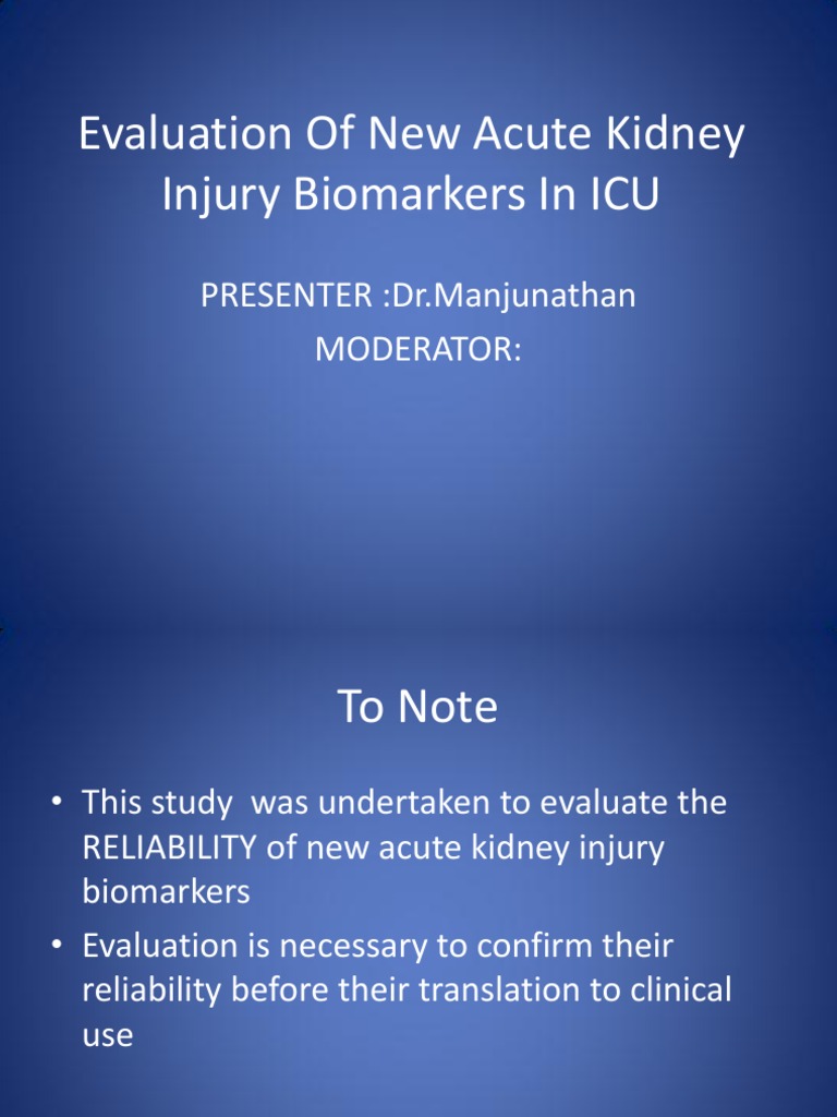 New Biomarkers for Acute Kidney Injury | PDF | Medical Specialties ...