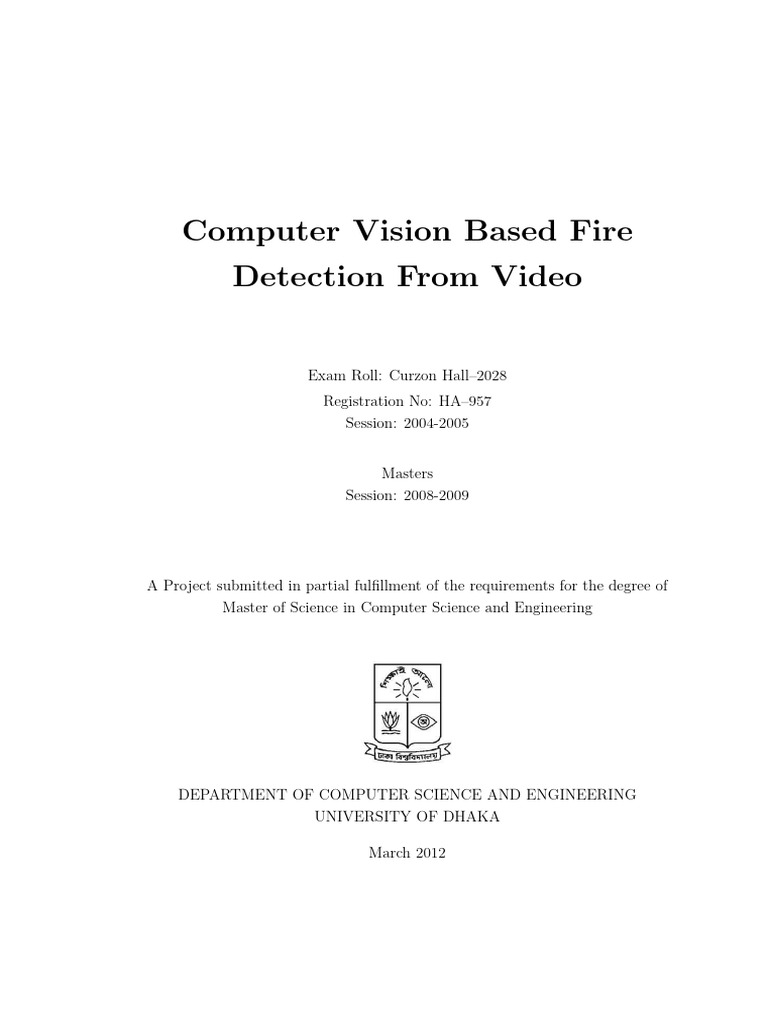 Computer Vision Fire Detection System | PDF | Image Segmentation ...