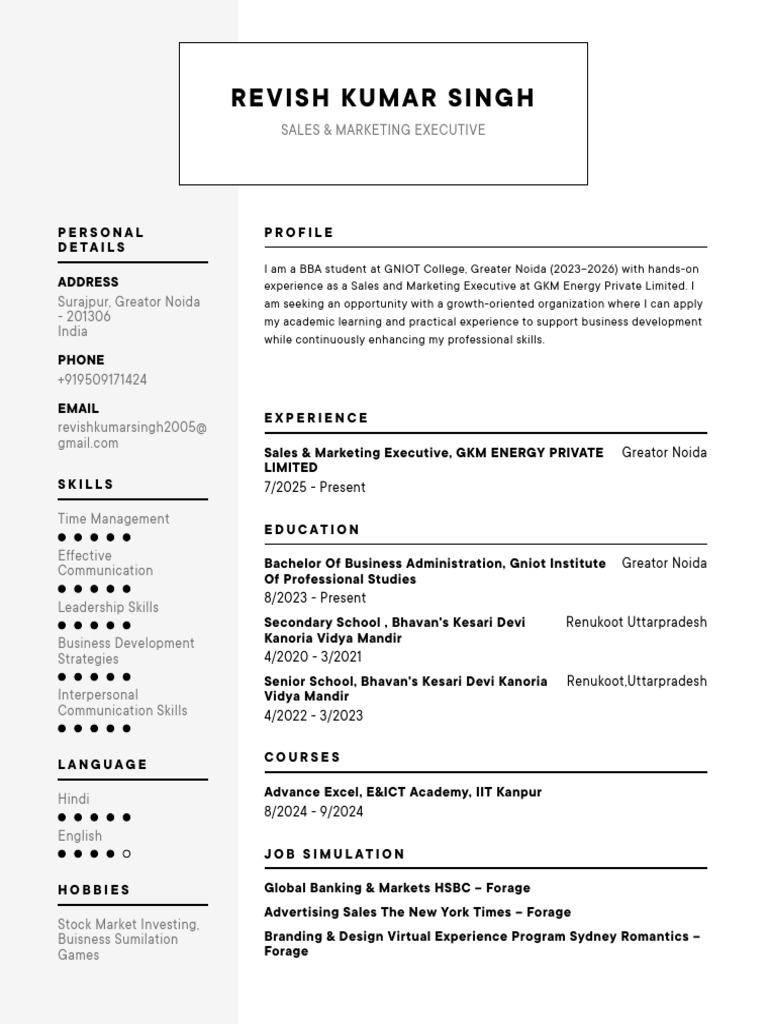 Revish Kumar 's Resume-8 | PDF
