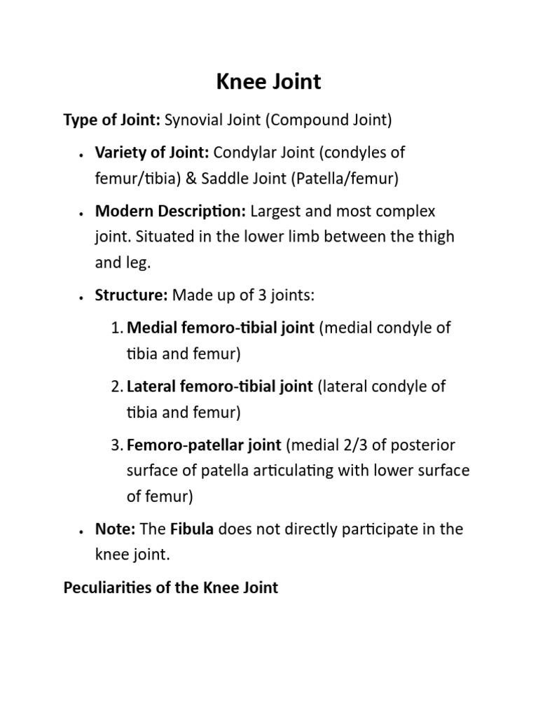 Knee Joint | PDF | Knee | Human Leg