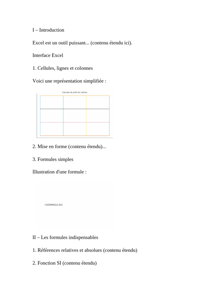 Guide complet sur les formules Excel | PDF