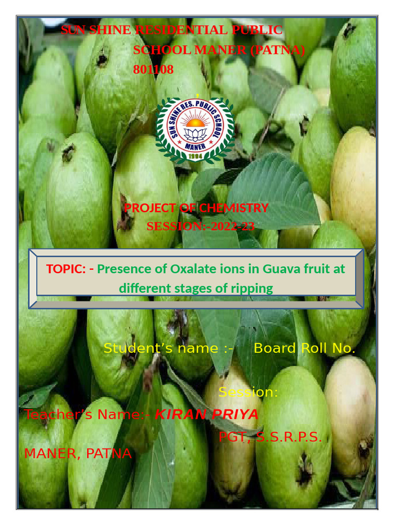 Project of Chem - Analysis of Guava | PDF | Titration | Chemistry