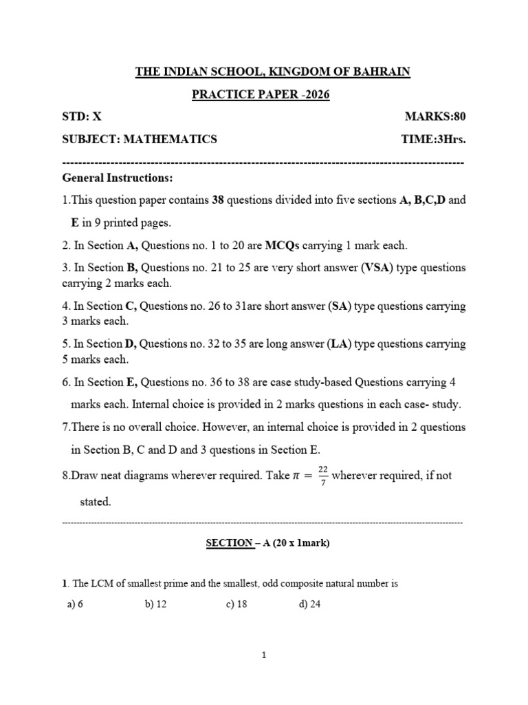 Mathematics 10th Practice Paper2 | PDF | Sphere | Circle