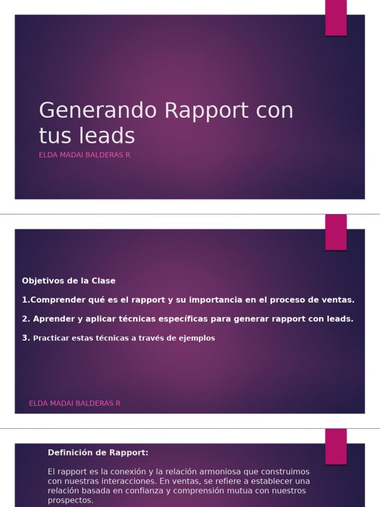 Técnicas para Generar Rapport en Ventas | PDF | Comunicación | Aprendizaje