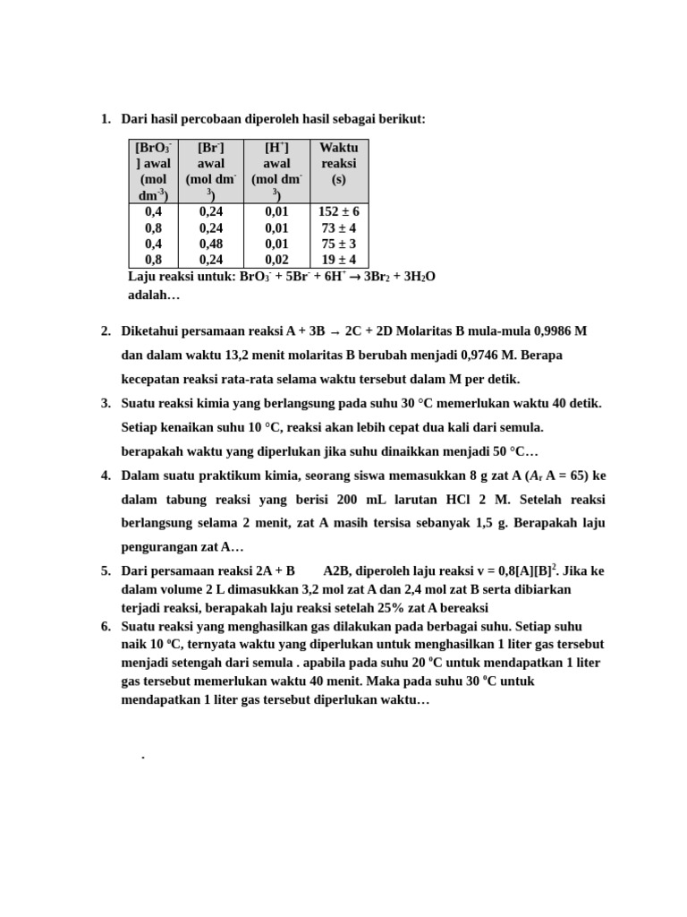 PH Laju Reaksi XIF A | PDF