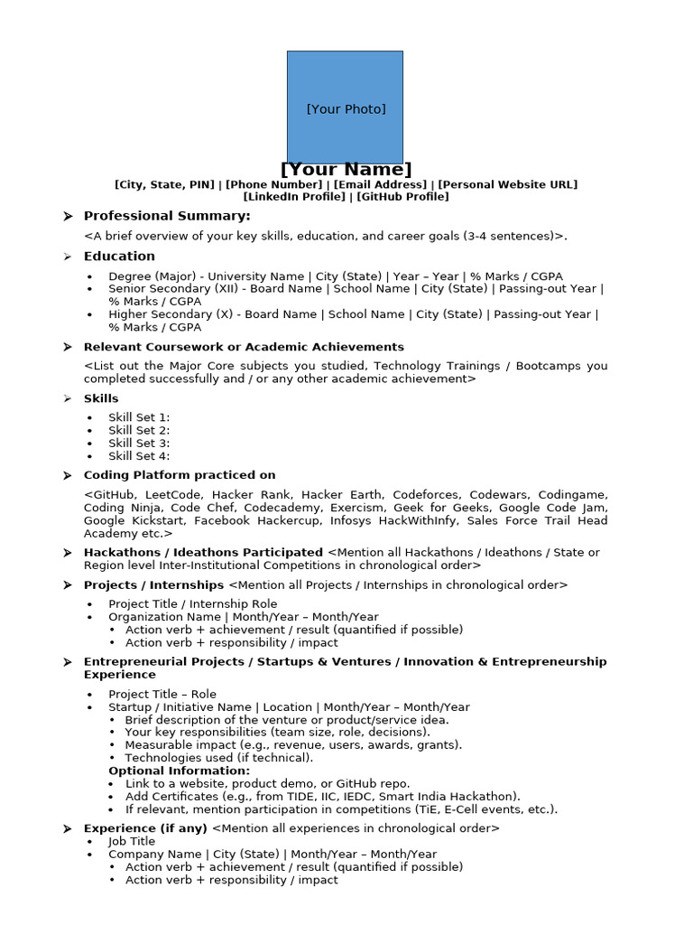 Comprehensive Resume Template Guide | PDF | Startup Company | Small ...