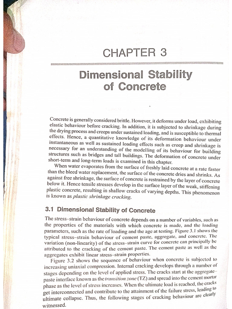 Chapter 3 - Name Dimensional Stability of Concrete | PDF