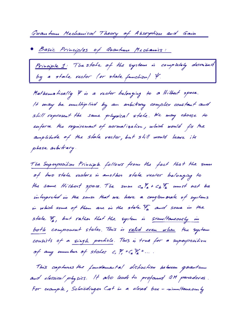Quantum Mechanics: Absorption and Gain Theory | PDF | Perturbation ...