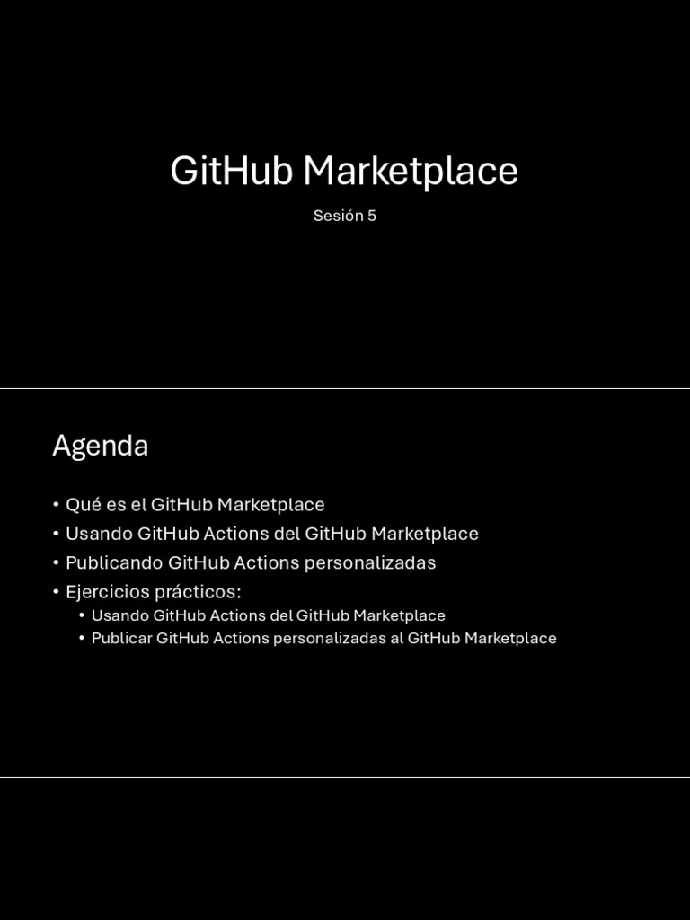Guía de GitHub Marketplace y Actions | PDF | Inteligencia artificial ...