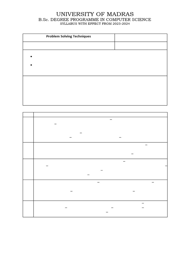 B.Sc. Computer Science Syllabus 2023-24 | PDF | Prime Number | Algorithms