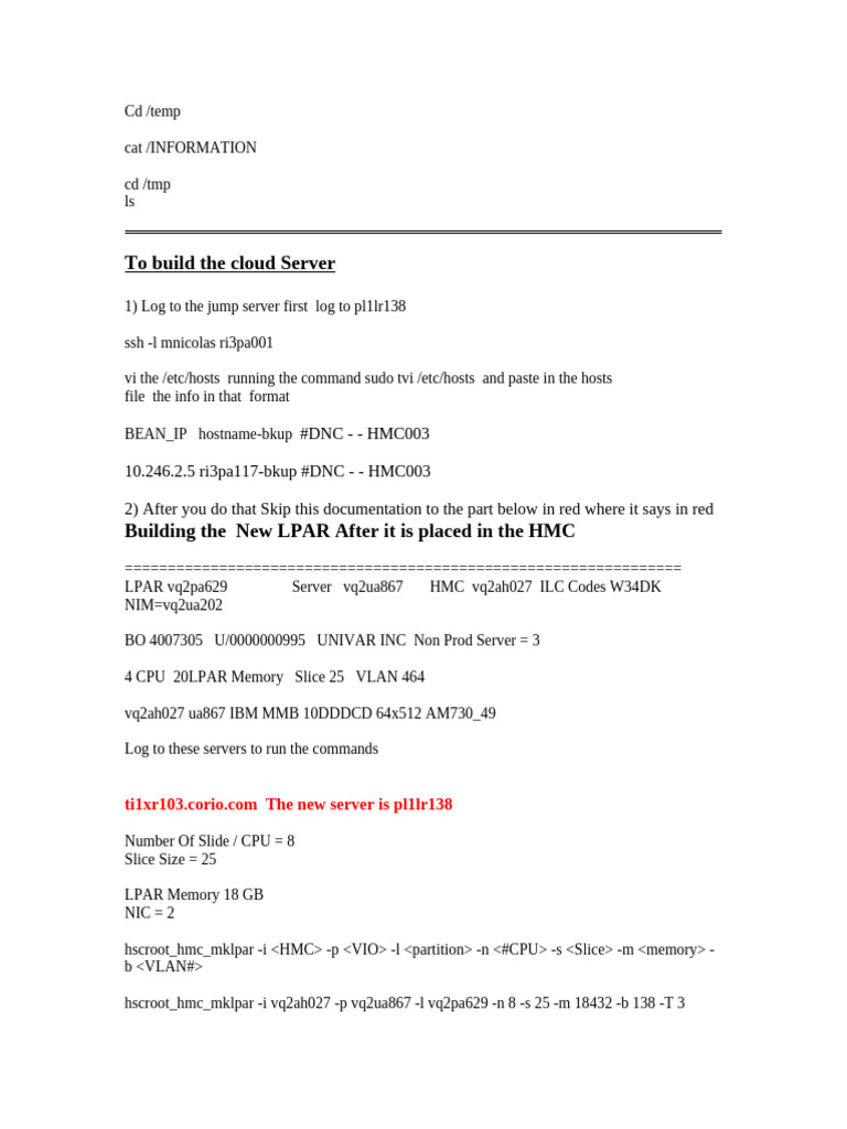 Building The New LPAR After It Is Placed in The HMC2 | PDF | Ip Address ...
