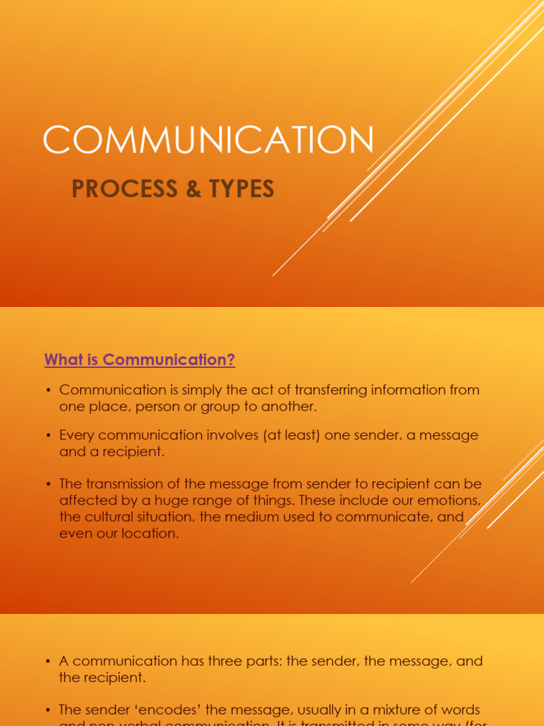 Types and Process of Communication | PDF