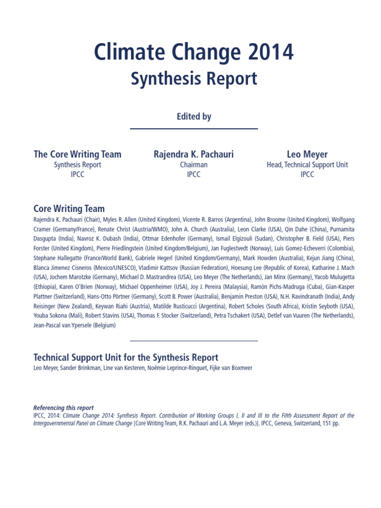 IPCC 5th Report | PDF | Intergovernmental Panel On Climate Change ...
