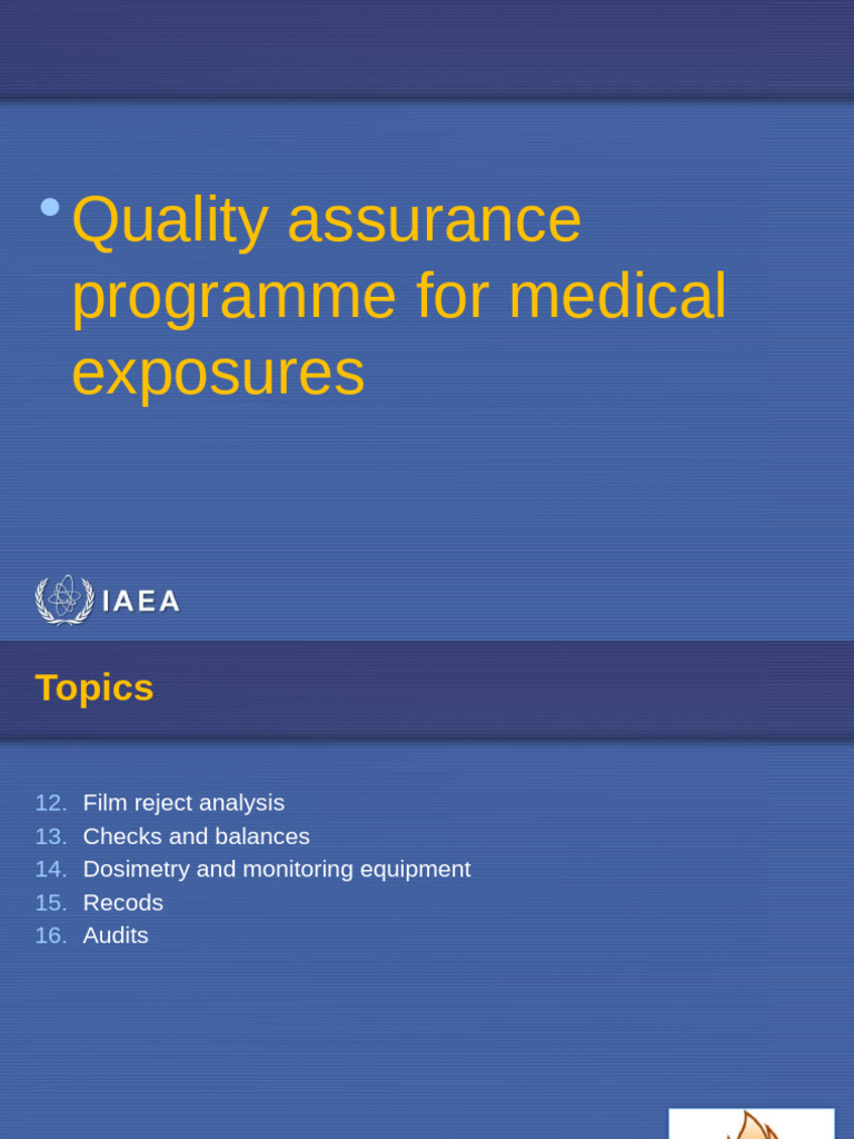 Quality Assurance in Medical Radiology | PDF | Radiology | Medical Imaging