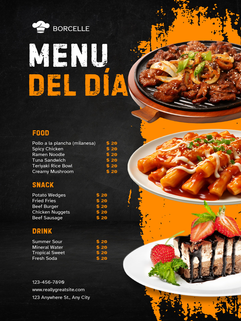 Menu del Día: Delicious Daily Specials | PDF