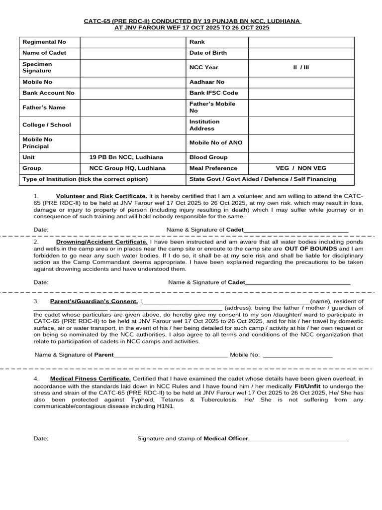 CAMP DOCUMENTS CATC-65 (Pre RDC-II) | PDF