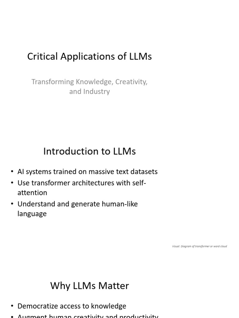 Key Applications of LLMs in Various Fields | PDF