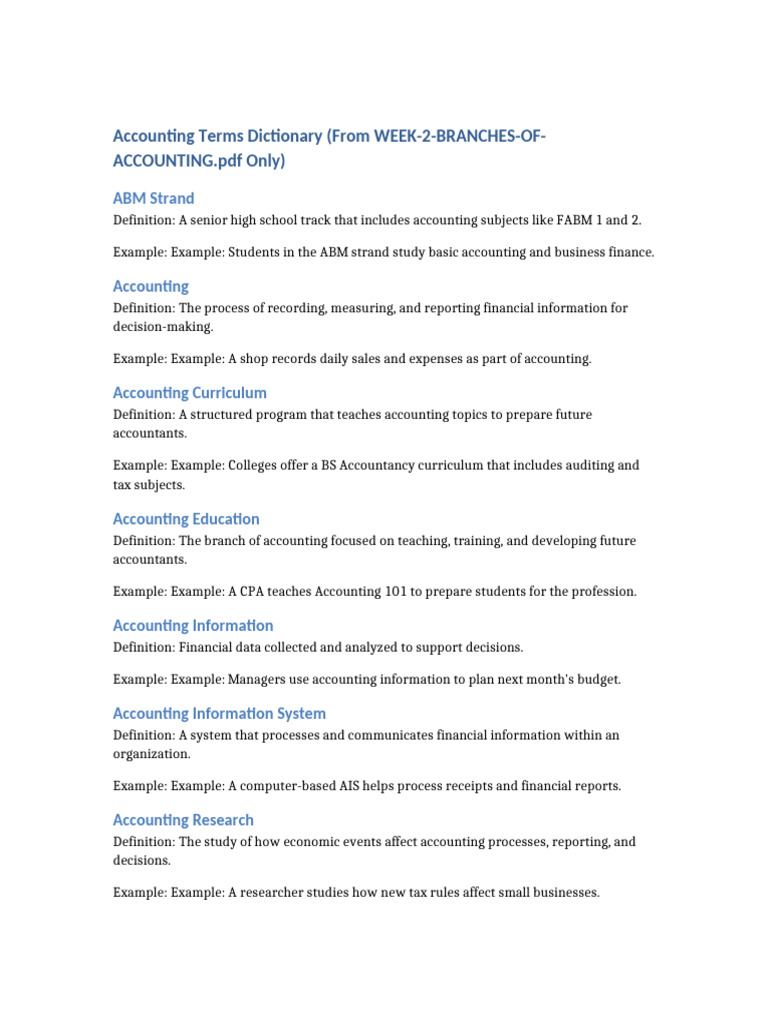 Accounting Dictionary | PDF | Accounting | Audit