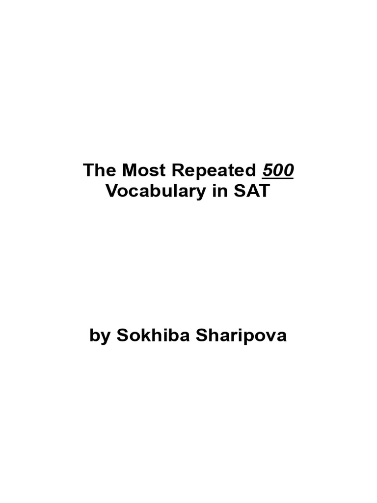 Top 500 SAT Vocabulary Words | PDF
