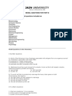 Jain University: Model Questions For Part B Subjects in Which Model Questions Included Are