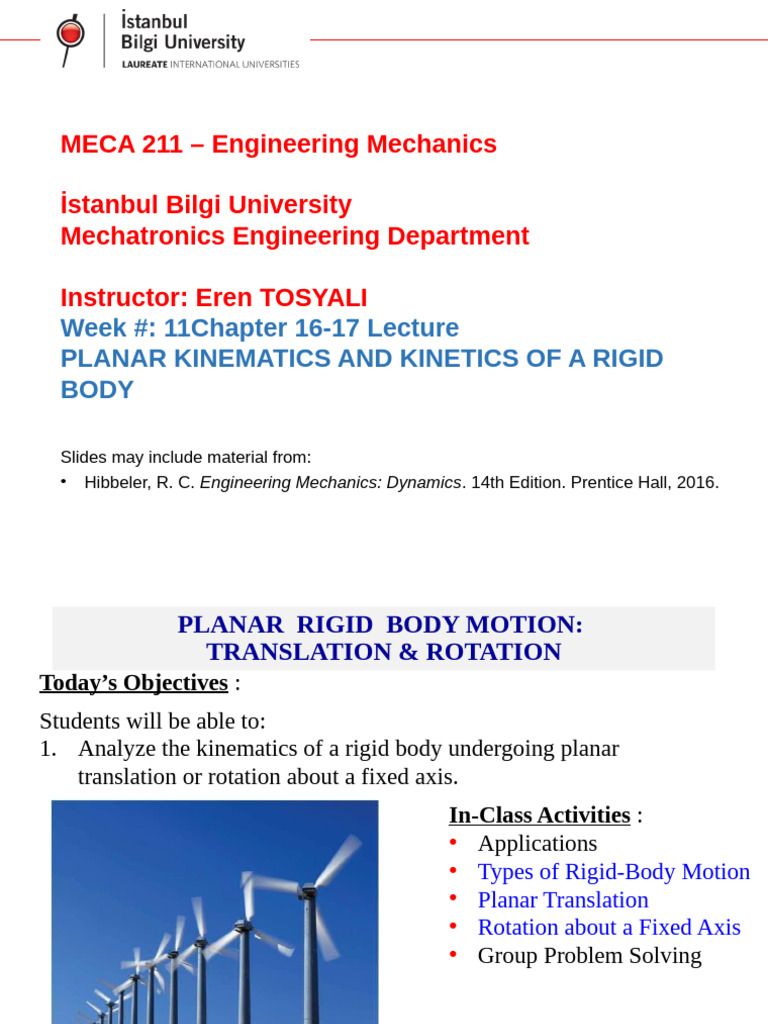 Planar Rigid Body Motion Analysis | PDF | Rotation Around A Fixed Axis ...