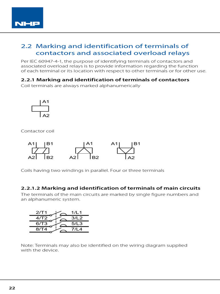 Terminal Marking for Motor Starters | PDF | Electric Motor ...