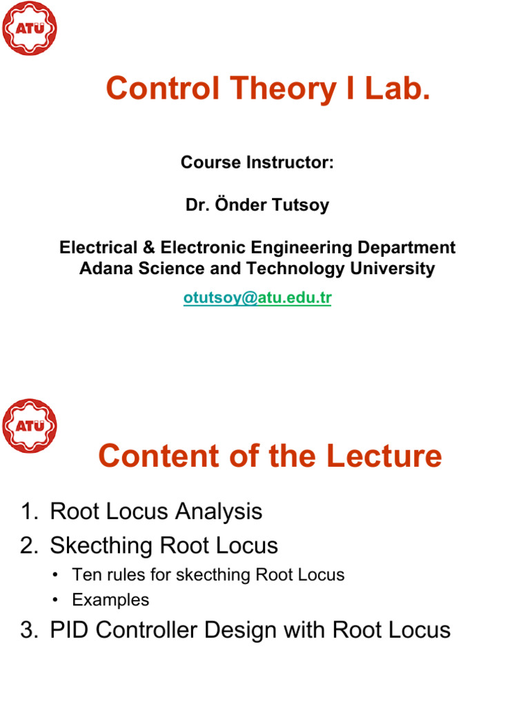 Lecture 10 | PDF | Control Theory | Mathematics