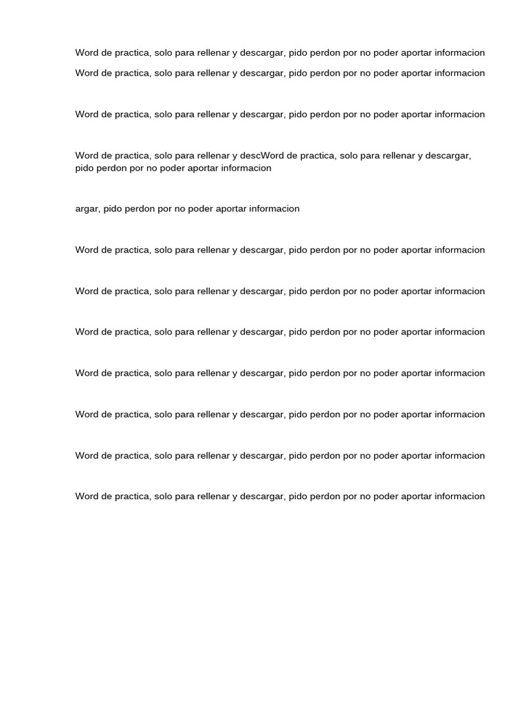 Plantilla de Word para Rellenar y Descargar | PDF
