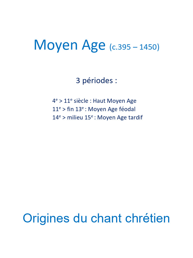 Évolution du chant au Moyen Âge | PDF | Chant grégorien