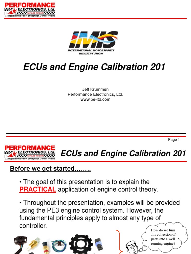 How To Calibrate ECU and Engine SAE PDF Ignition System Fuel Injection