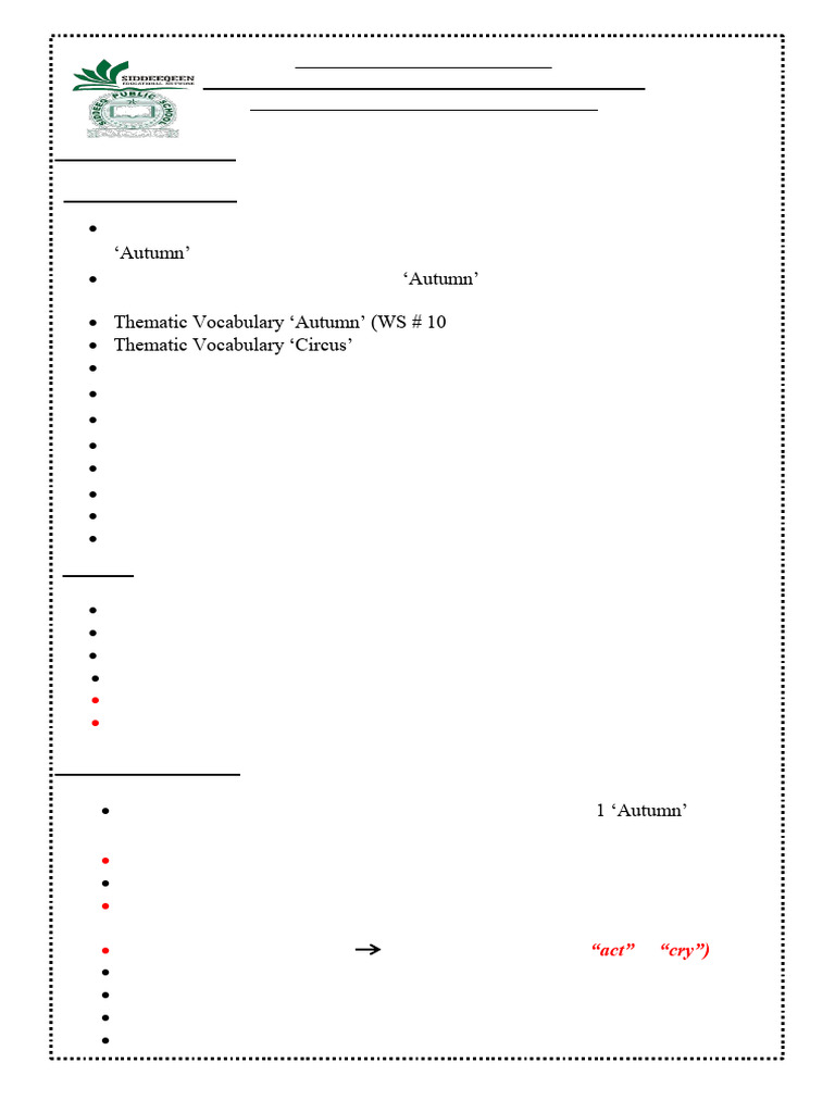 Grade 5 English Syllabus Outline 2025-2026 | PDF | English Language | Verb