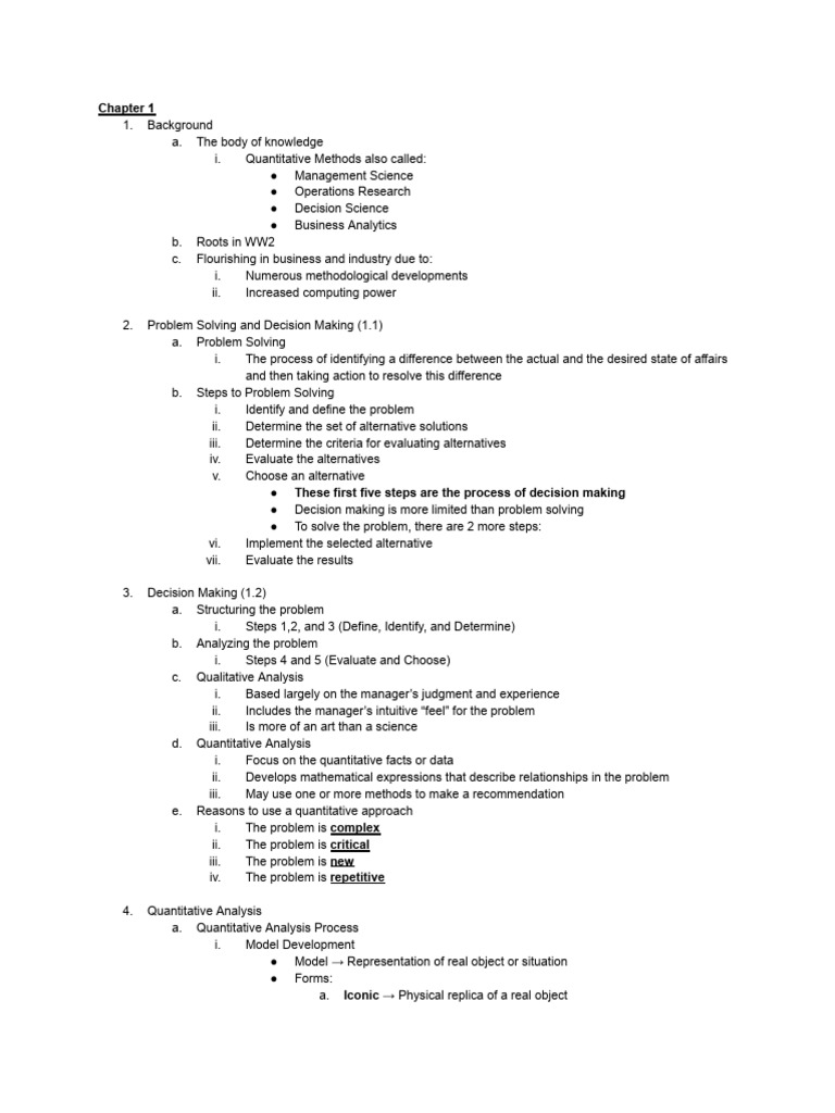 Quantitative Methods in Decision Making | PDF | Quantitative Research ...