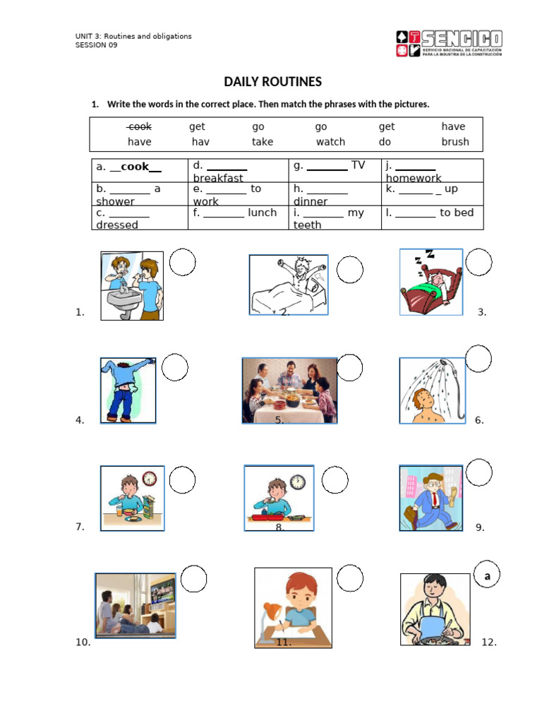 Daily Routines and Simple Present Exercises | PDF | Chess Theory | Chess