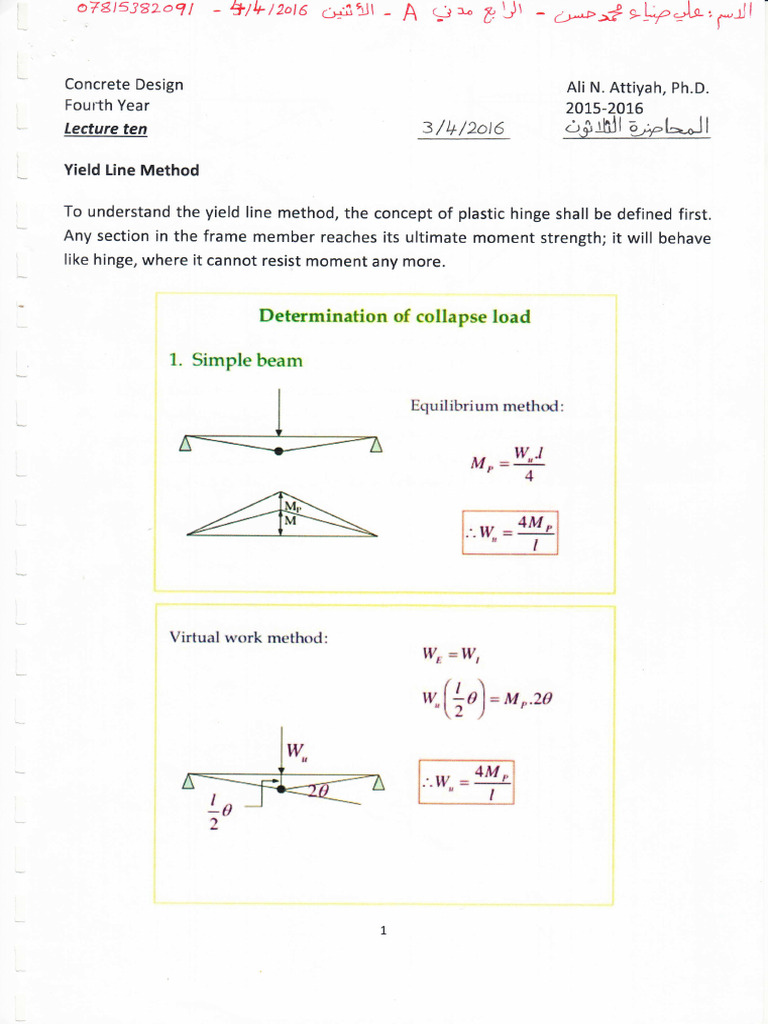 Picture Idea: Yield Line Method In Concrete Design Pdf Euclidean Geometry
