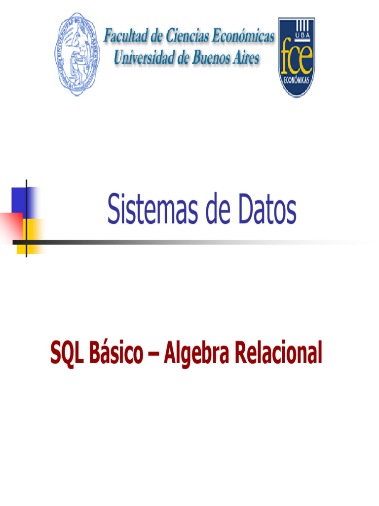 Álgebra Relacional y SQL Básico | PDF | SQL | Diseño de software