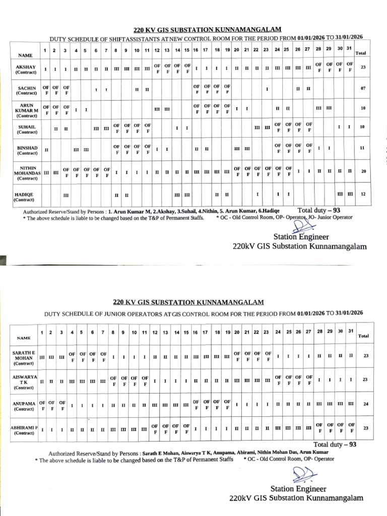 Schedule January | PDF