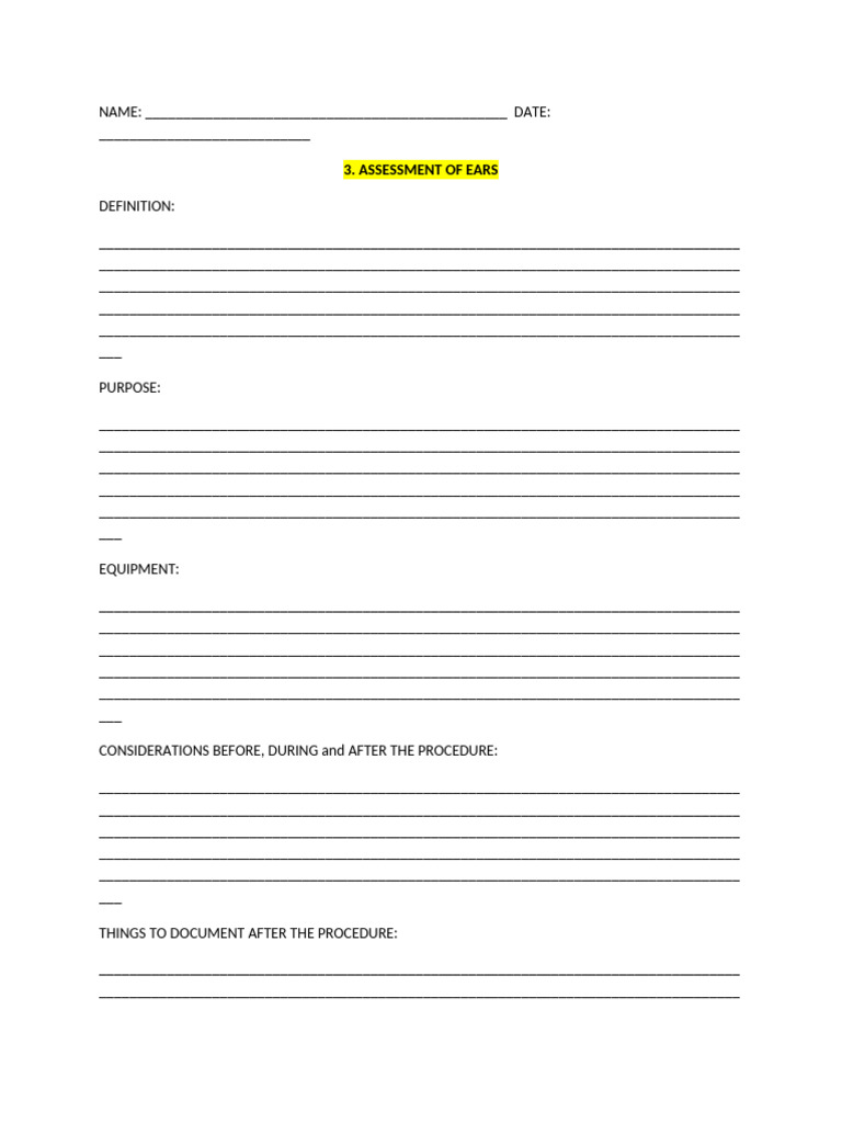 3. Assessment the Ear | PDF | Ear | Senses