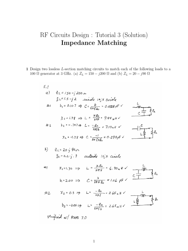 Tuto 3 RF Circuits Design Solution | PDF