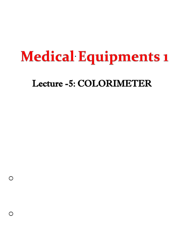 Colorimeter: Principles and Components | PDF | Light | Spectrophotometry