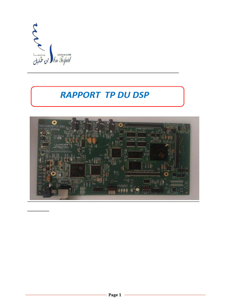 Traitement Numérique des Signaux DSP | PDF | Processeur de signal ...