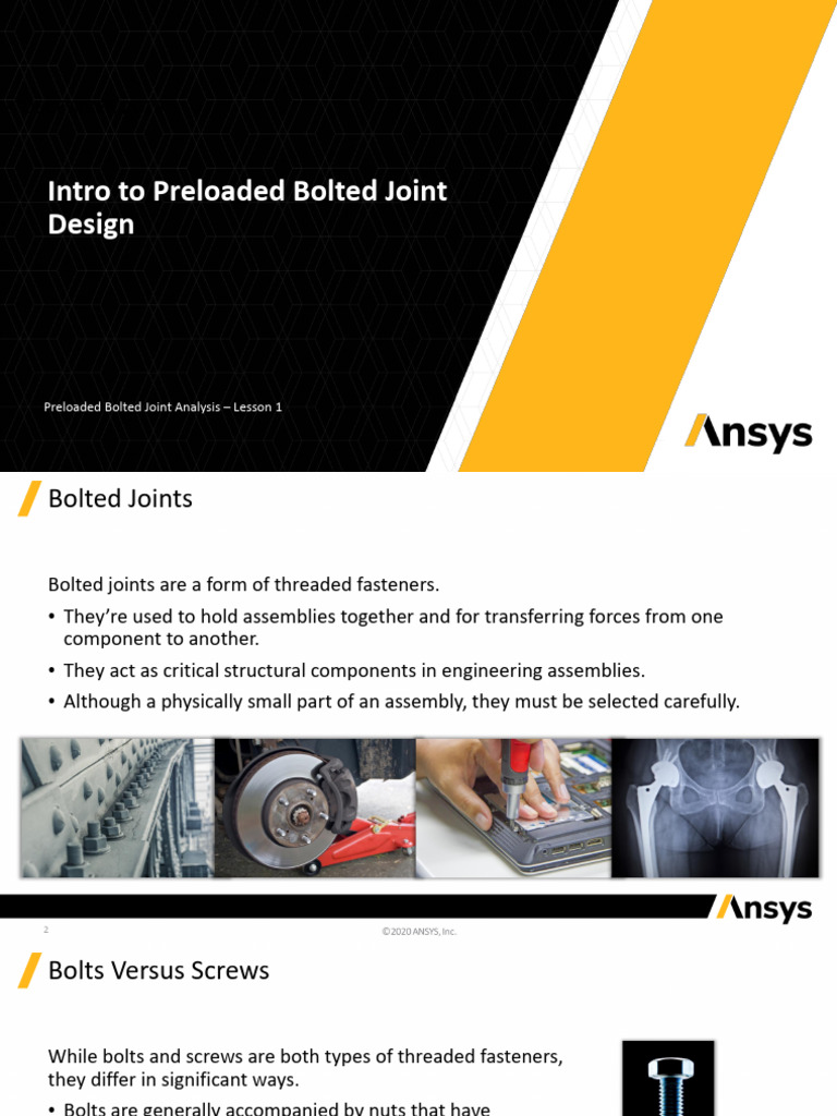 Intro to Preloaded Bolted Joint Design | PDF | Screw | Mechanical ...