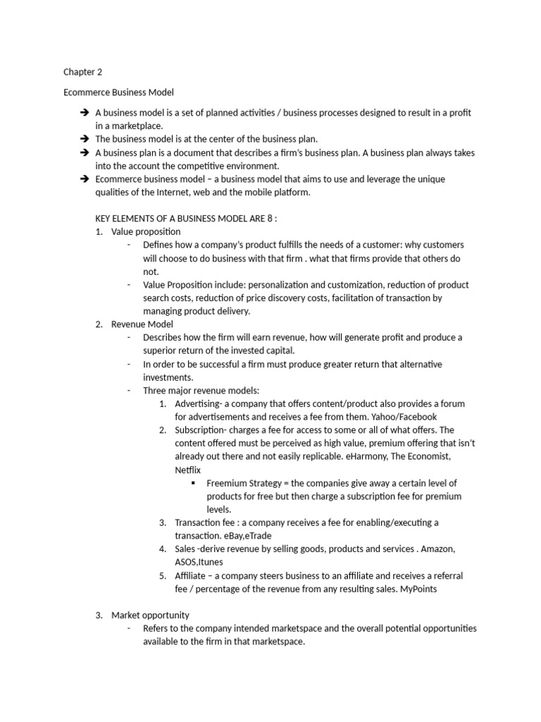 Chapter 2_E Commerce (2) | PDF | Msn | Business Model
