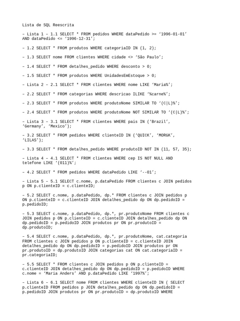 Consultas SQL para Análise de Dados | PDF