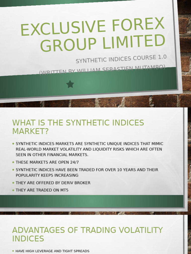 Synthetic Indices Trading Course Guide | PDF | Leverage (Finance ...