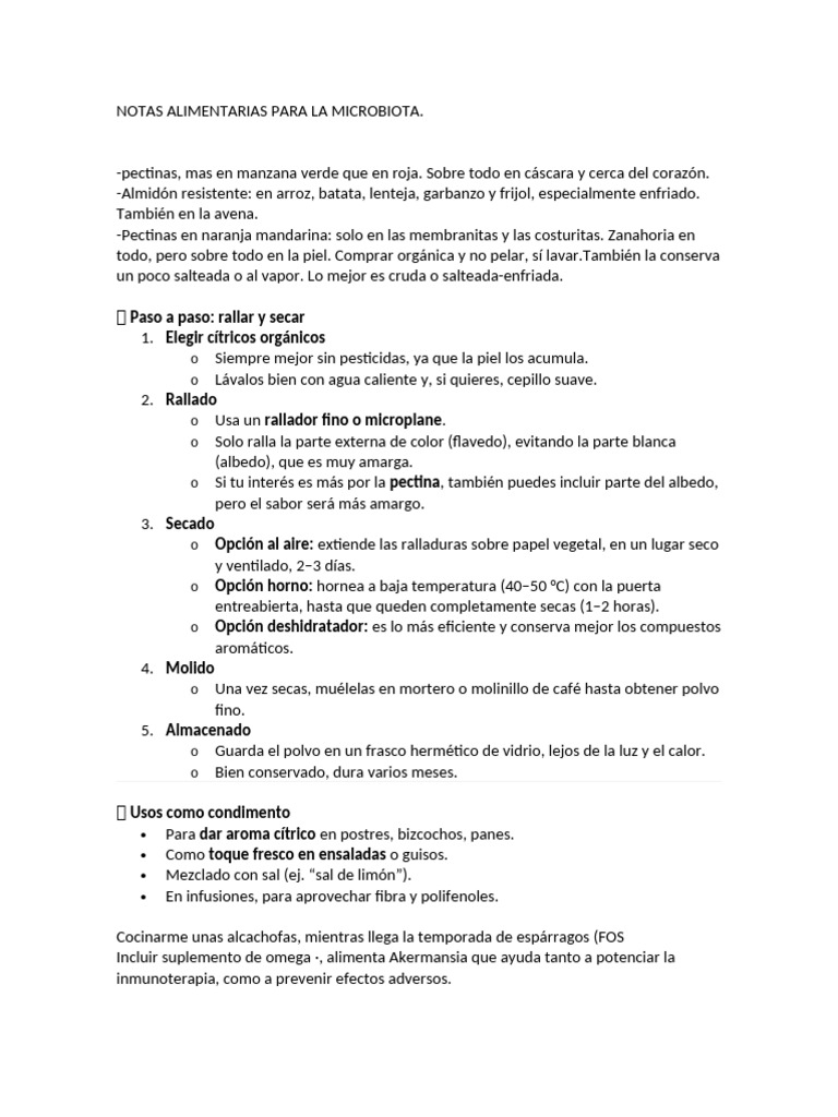 Beneficios de Pectinas y Almidones Resistentes | PDF