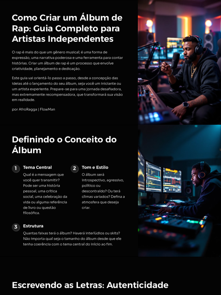 Guia Completo para Criar Álbum de Rap | PDF | Rap (gênero musical ...