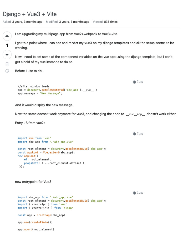 5.Javascript - Django + Vue3 + Vite - Stack Overflow | PDF | Java ...