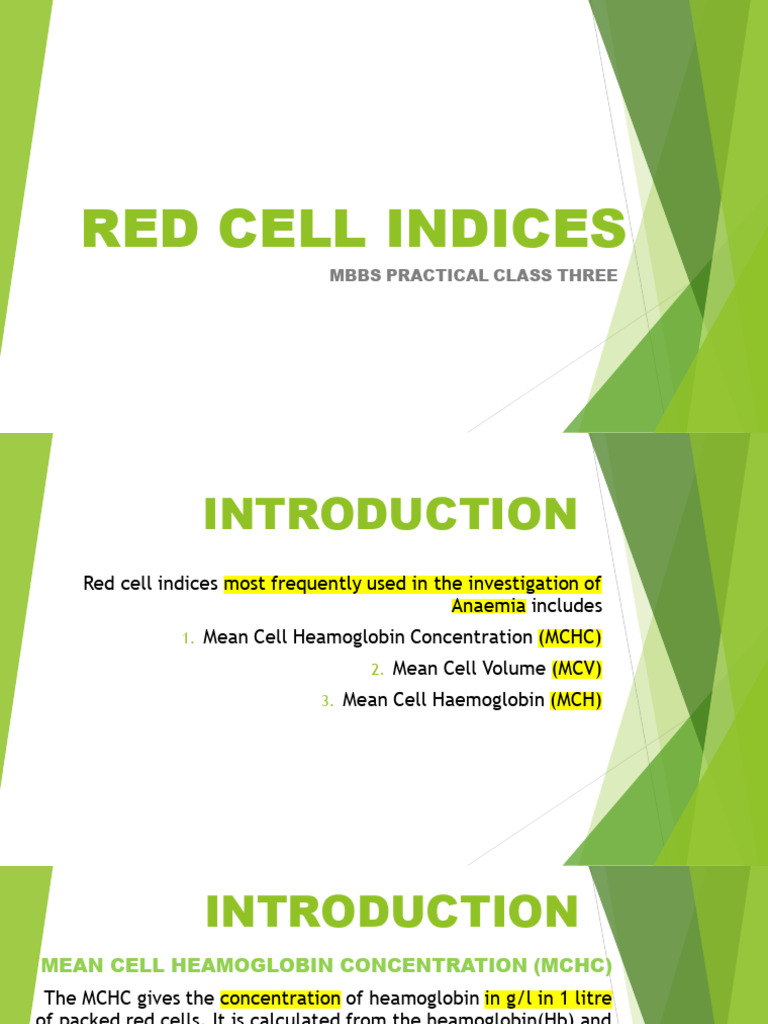 Red Cell Indices | PDF | Anemia | Hematology